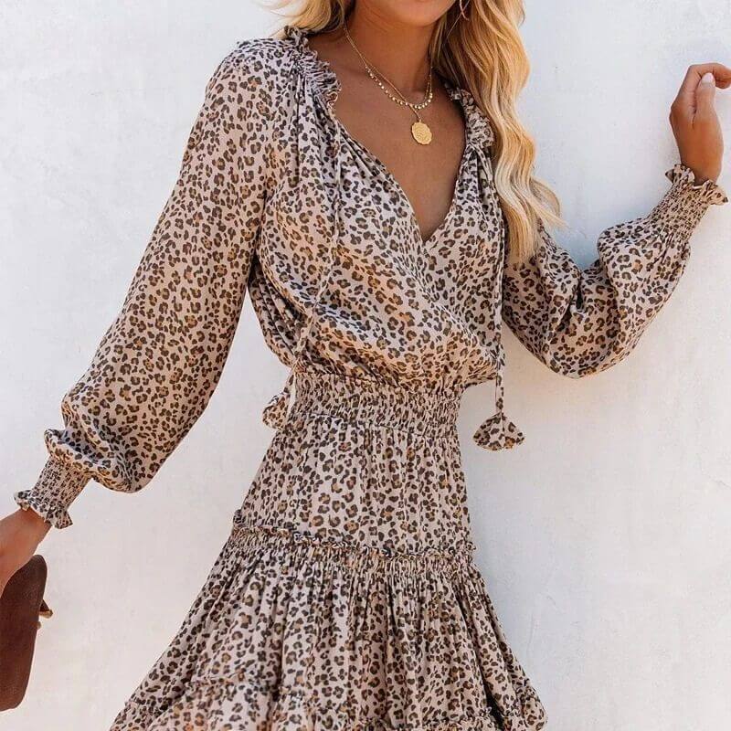 Leopard Print Midi Dress