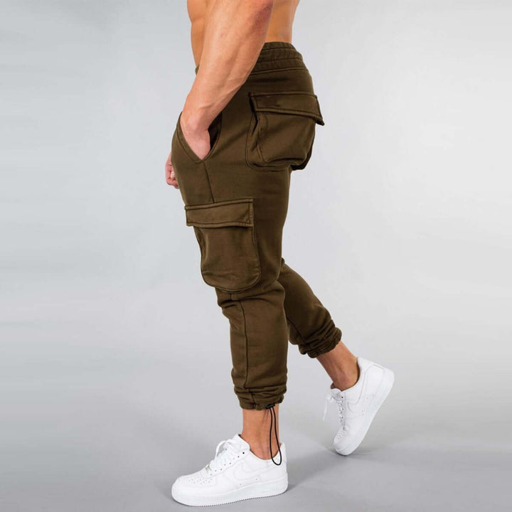 Men's Slim Fit Cargo Joggers with Elastic Waist