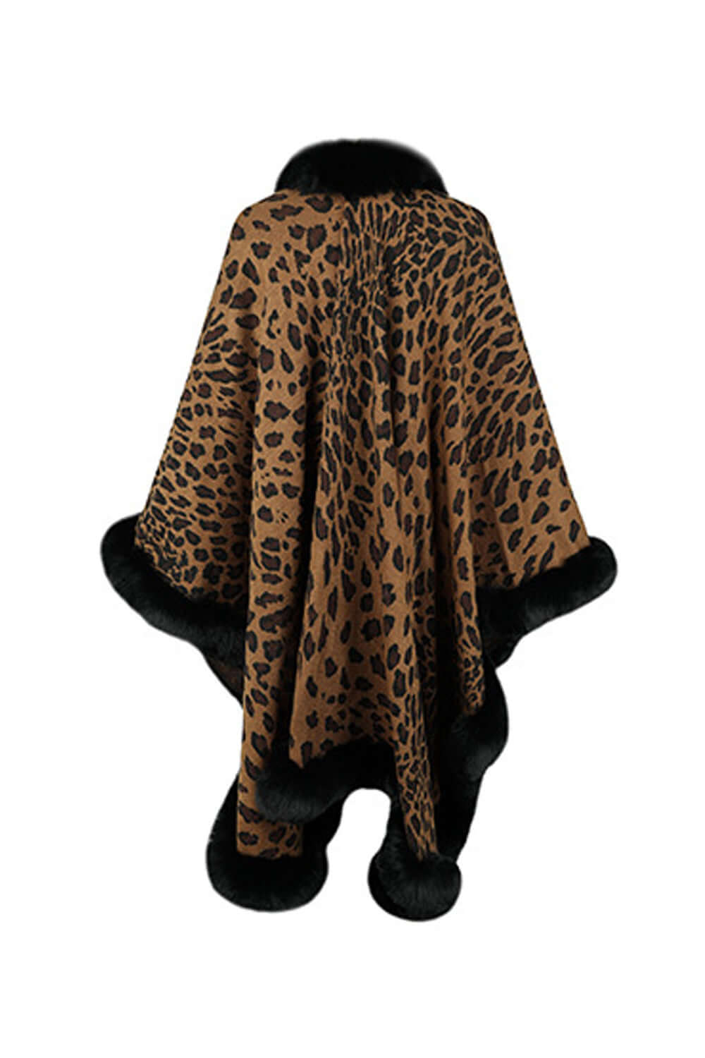 Leopard Print Open Poncho