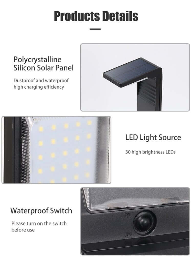 Solar Garden Light, Outdoor LED Lamp, 4W, Warm White