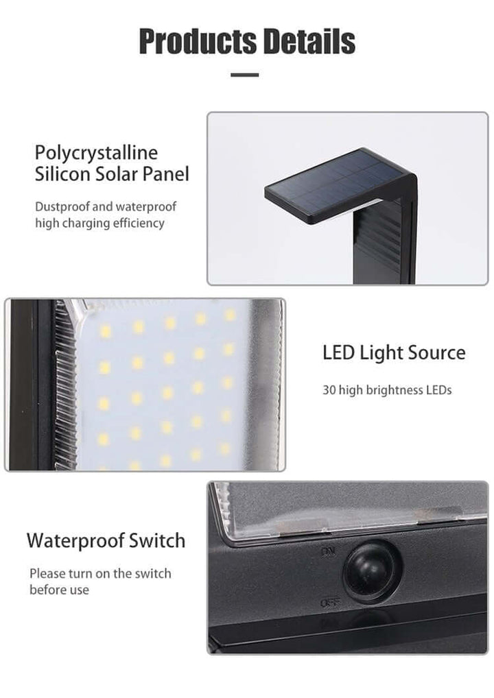 Solar Garden Light, Outdoor LED Lamp, 4W, Warm White