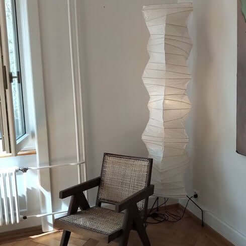 Elegant Paper Floor Lamp with Diffused Lighting