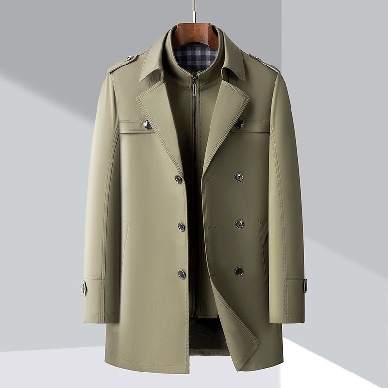 Men's Double-Breasted Trench Coat