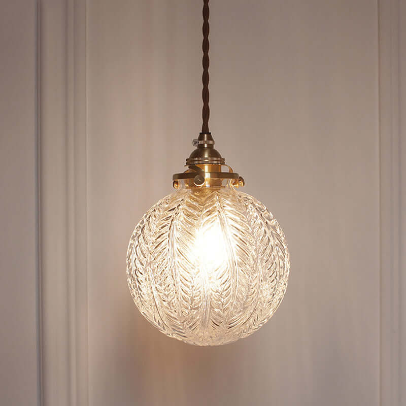Vintage Glass Globe Pendant Light 15cm