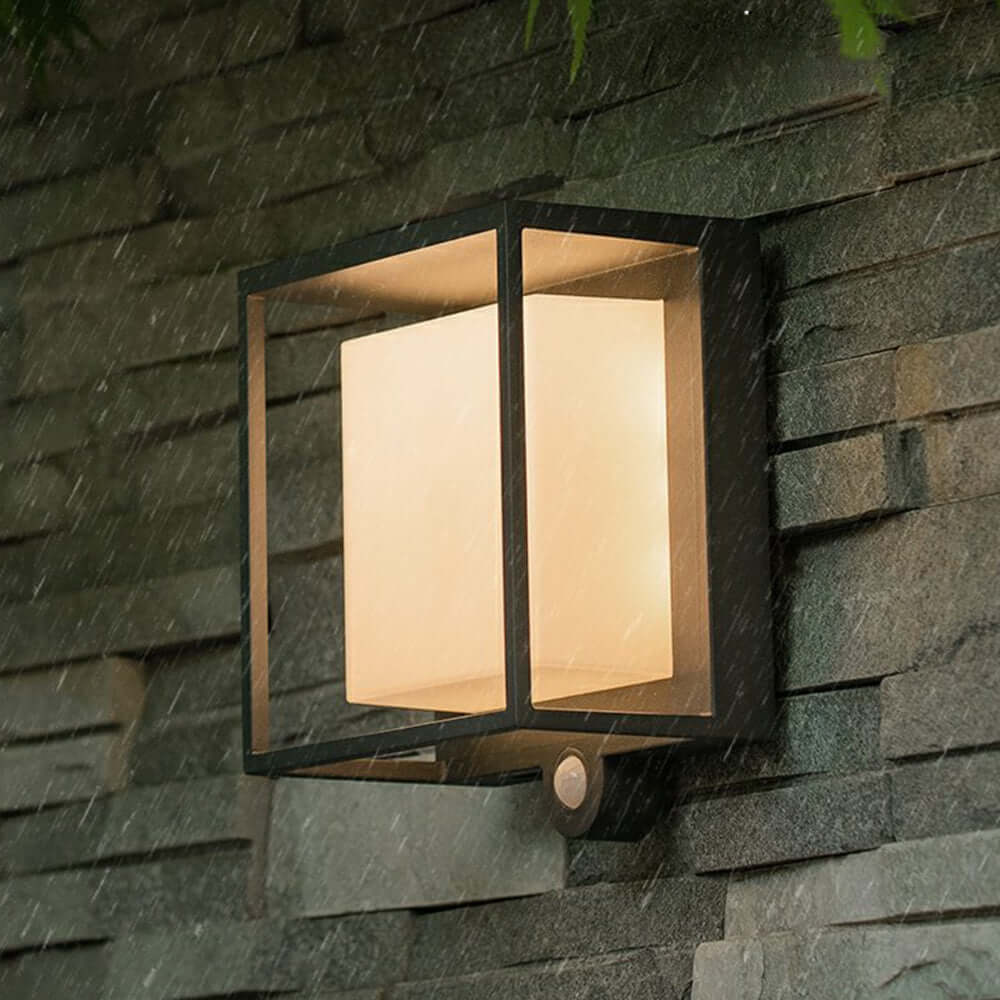 Solar Powered Outdoor Wall Lamp with Sensor, IP65 Waterproof, Acrylic