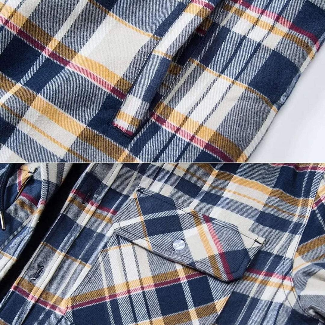 Men's Checked Long Sleeve Casual Jacket