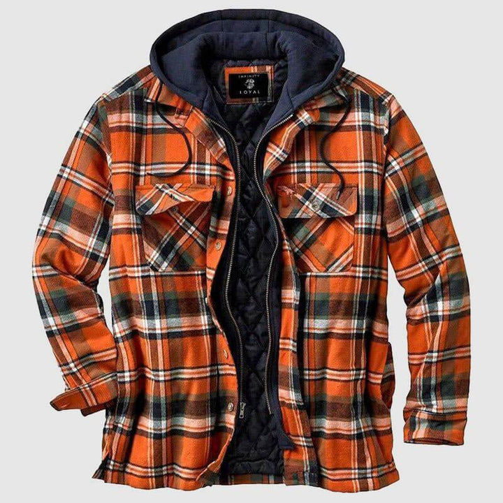 Men's Casual Checkered Jacket - Spring & Fall Regular Fit