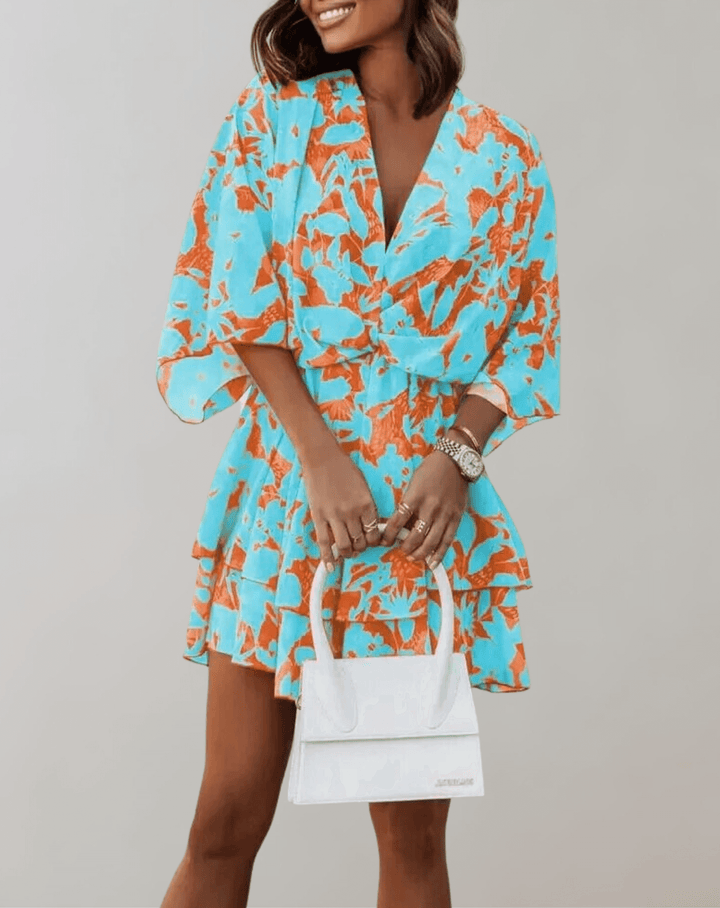 Orange, Light Blue, White