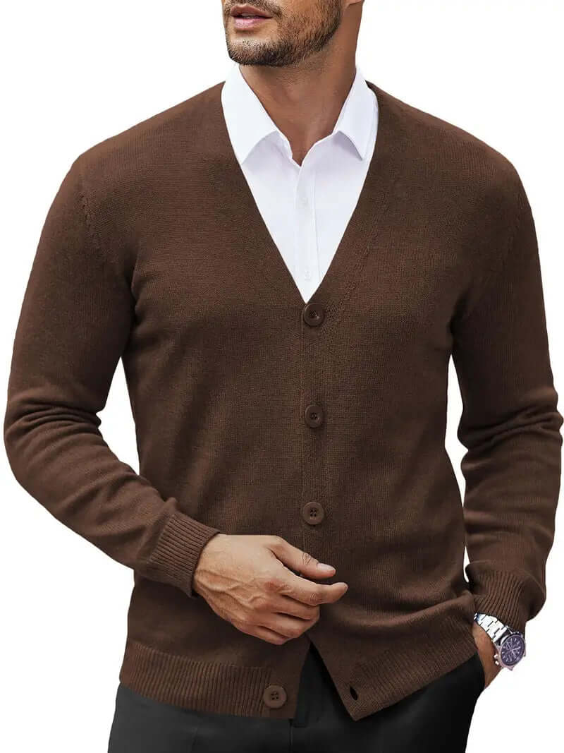 Knitted Cardigan Sweater - Soft & Breathable