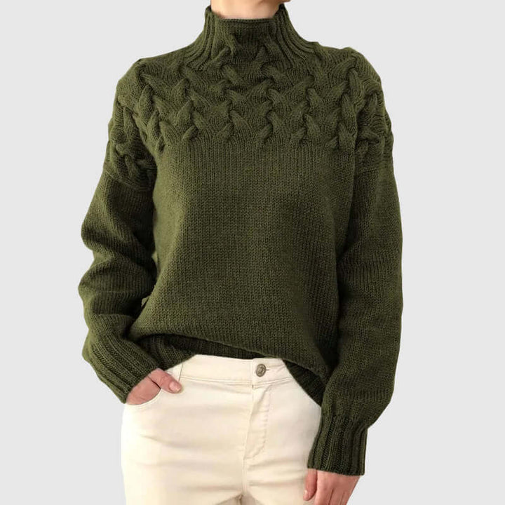 Women's Cable Knit Turtleneck Sweater