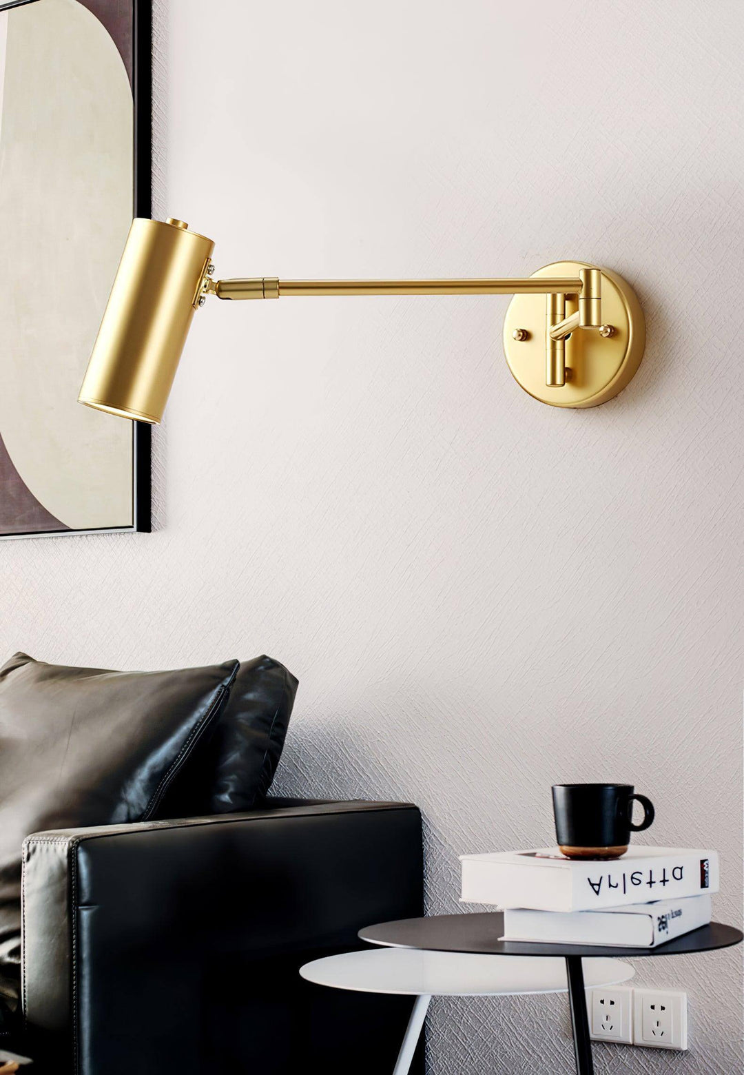 Adjustable Metal Swing Arm Wall Lamp with Integrated LED