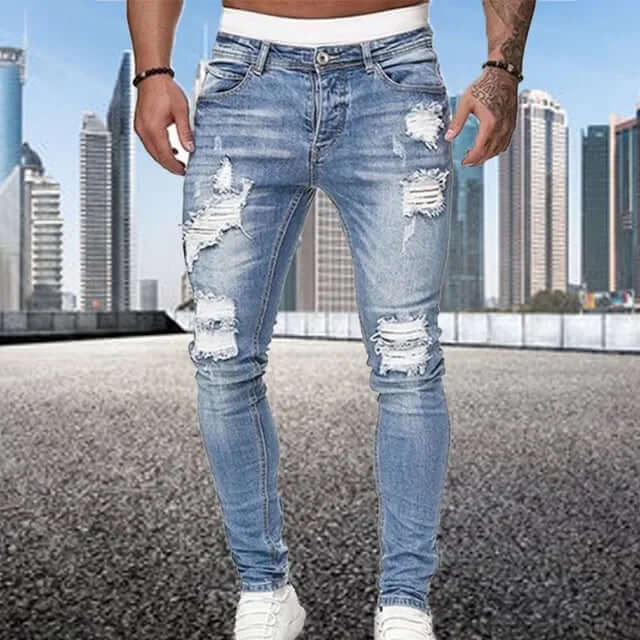 Men's Flocked Skinny Jeans