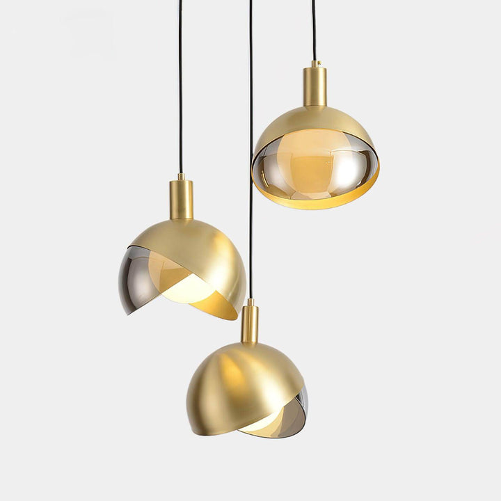 Adjustable Metal Pendant Light with Glass Shade
