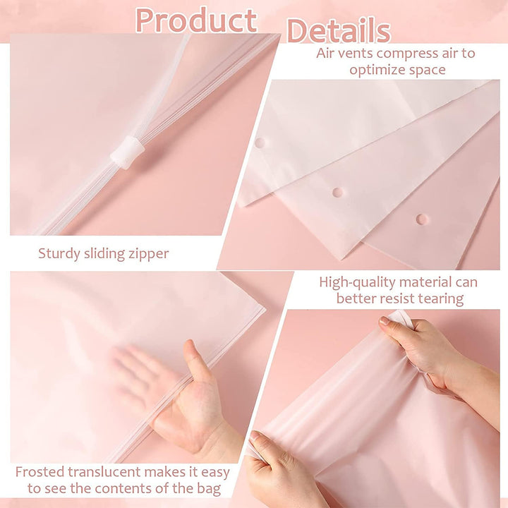 Easy-use frosted zip clothing protector sleeves, 20 reusable plastic bags.