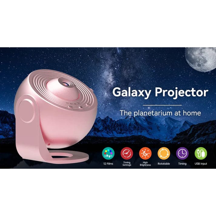 "Galaxy light projector with starry sky display, perfect for creating relaxing ambiance in any room."