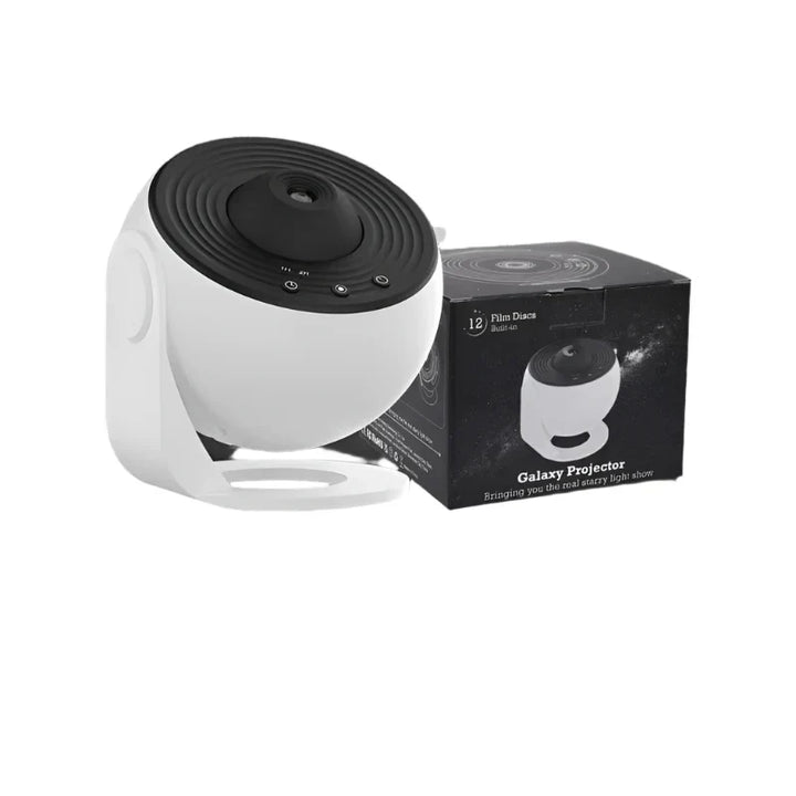 "Galaxy light projector with starry sky display, perfect for creating relaxing ambiance in any room."