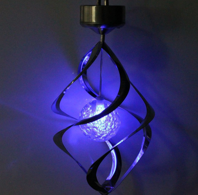 "Garden Colour-Changing Solar Wind Chimes with LED Lights, showcasing vibrant hues and melodic features for outdoor decor"