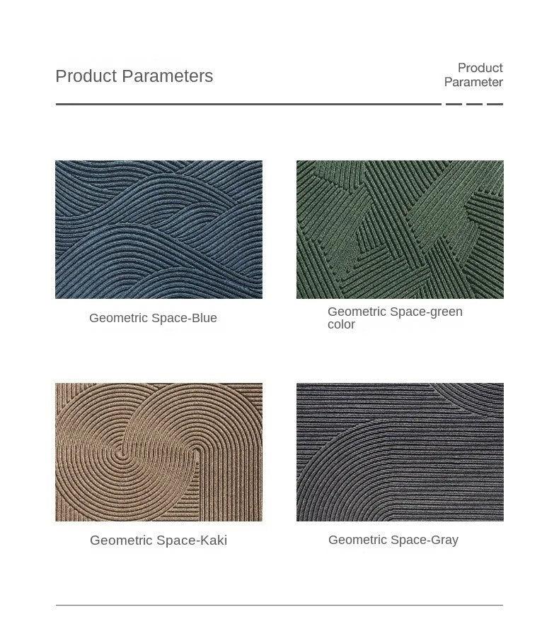 "Green non-slip heavy-duty door mat with textured surface for indoor/outdoor use, resists dirt, rain, and sun exposure."