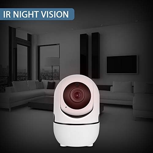 HD night vision baby monitor with 360° rotation, showing clear display even in low light and offering full-room surveillance.