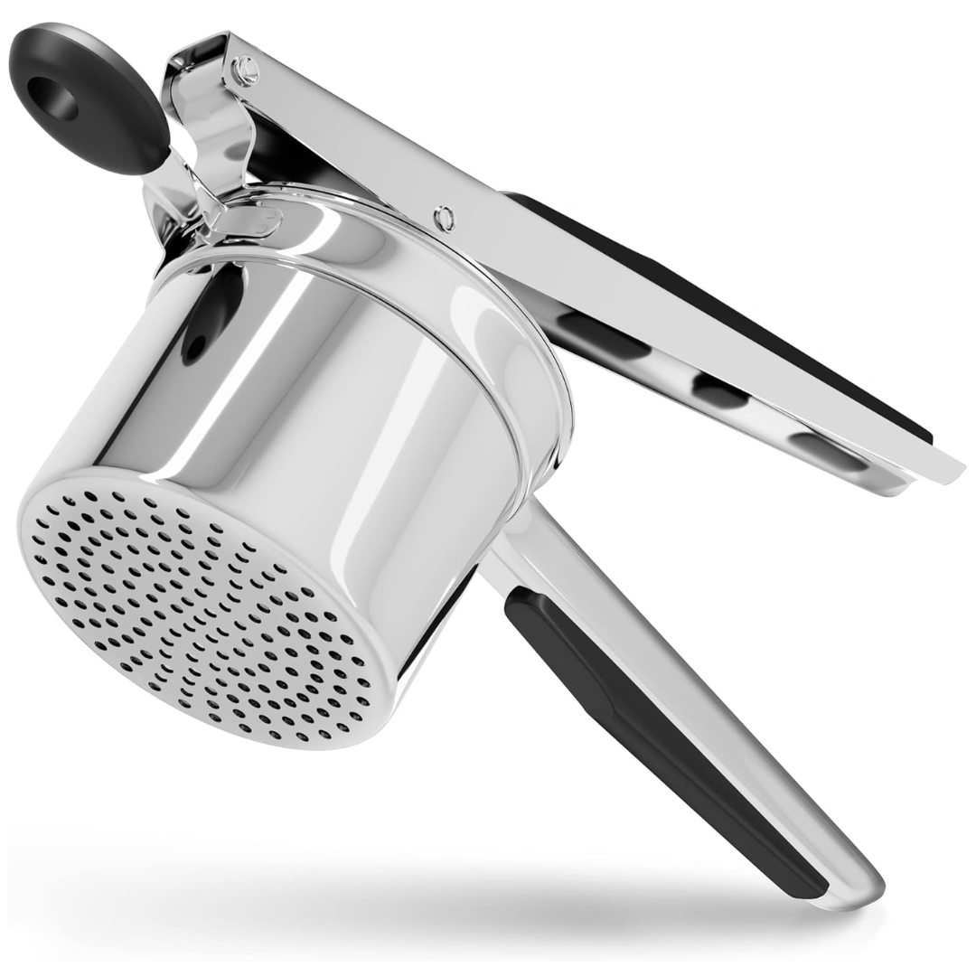 Heavy-duty stainless steel potato masher for perfect, smooth mashed potatoes.