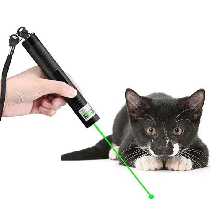 "High-intensity portable laser pointer with bright green beam, ideal for presentations and outdoor use. Compact and durable."