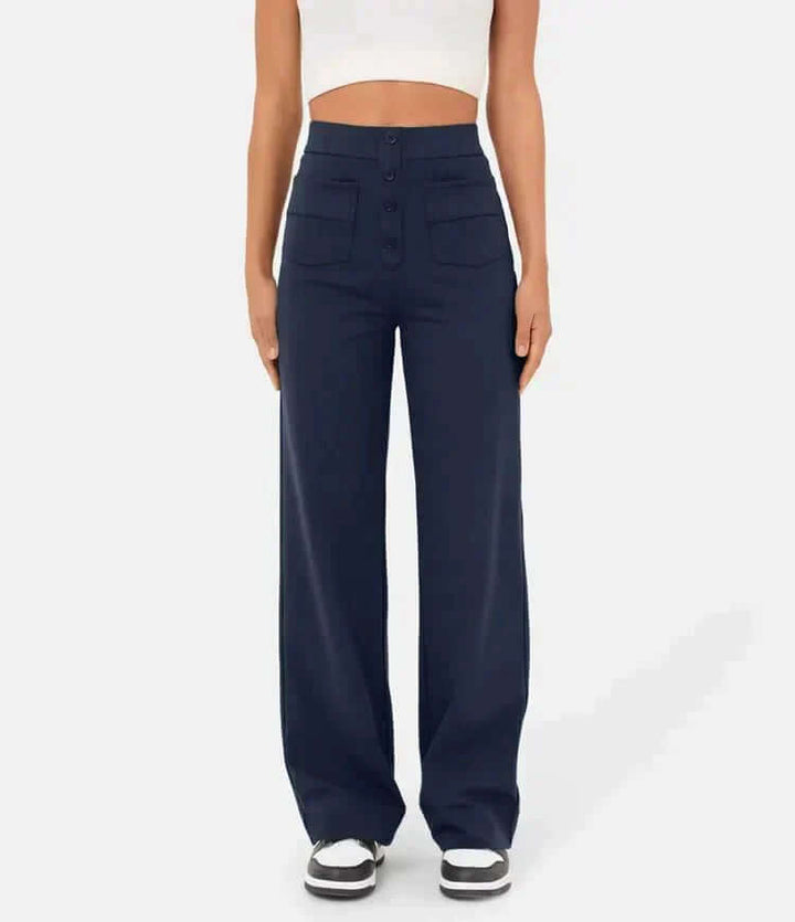 Comfortable High-Waisted Elastic Trousers for Women
