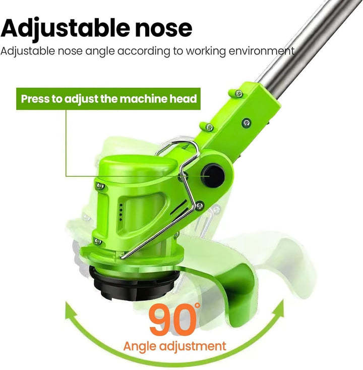 Cordless 24V Lawn Trimmer with Ergonomic Grip and Guard