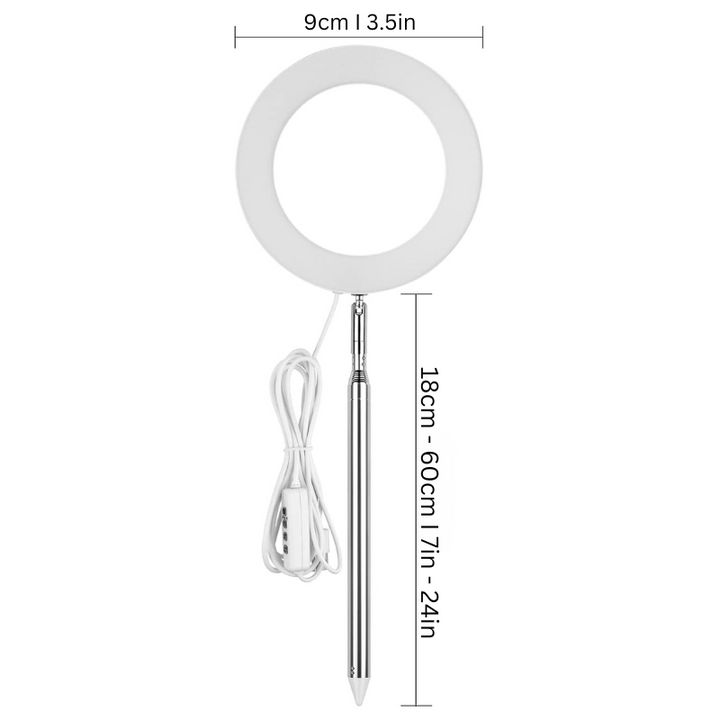 "Indoor adjustable plant light lamp with custom brightness, showcasing height and brightness control for optimal plant growth