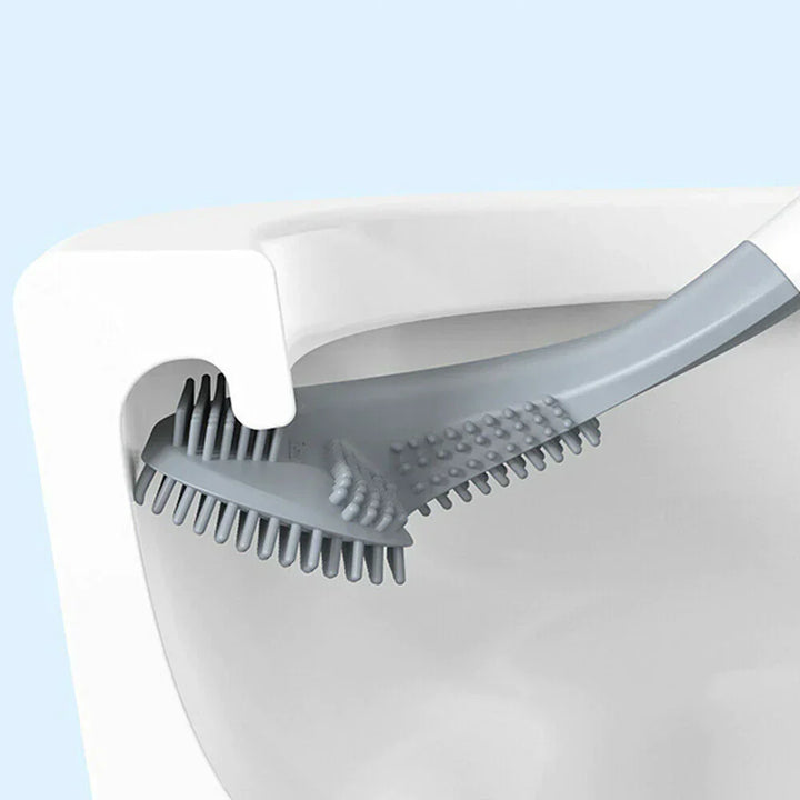 Innovative self-cleaning hygienic toilet brush with sleek design, durable bristles, and matching holder in vibrant colors for