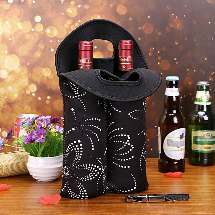 Keep wine cool with this insulated dual bottle carrier, great for travel.