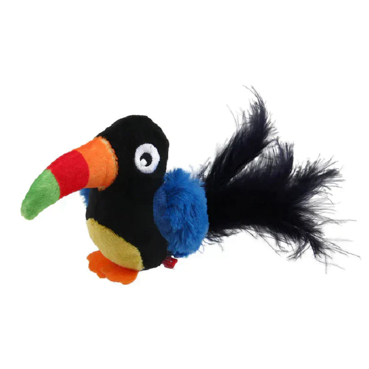 Interactive cat toy with feathers and bird sounds for engaging play. Perfect for cats' hunting instincts and active lifestyle