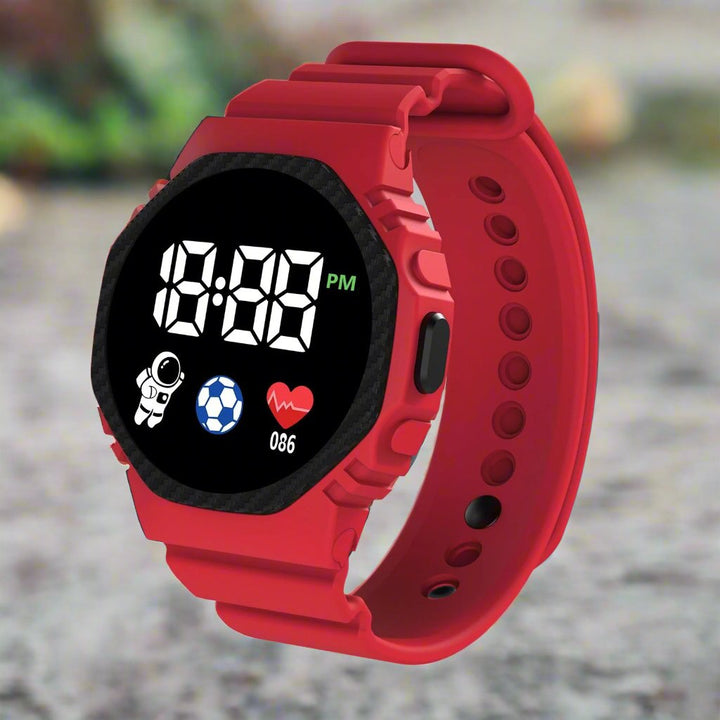 Kid's Digital Sports Watch, durable & waterproof for active outdoor play.