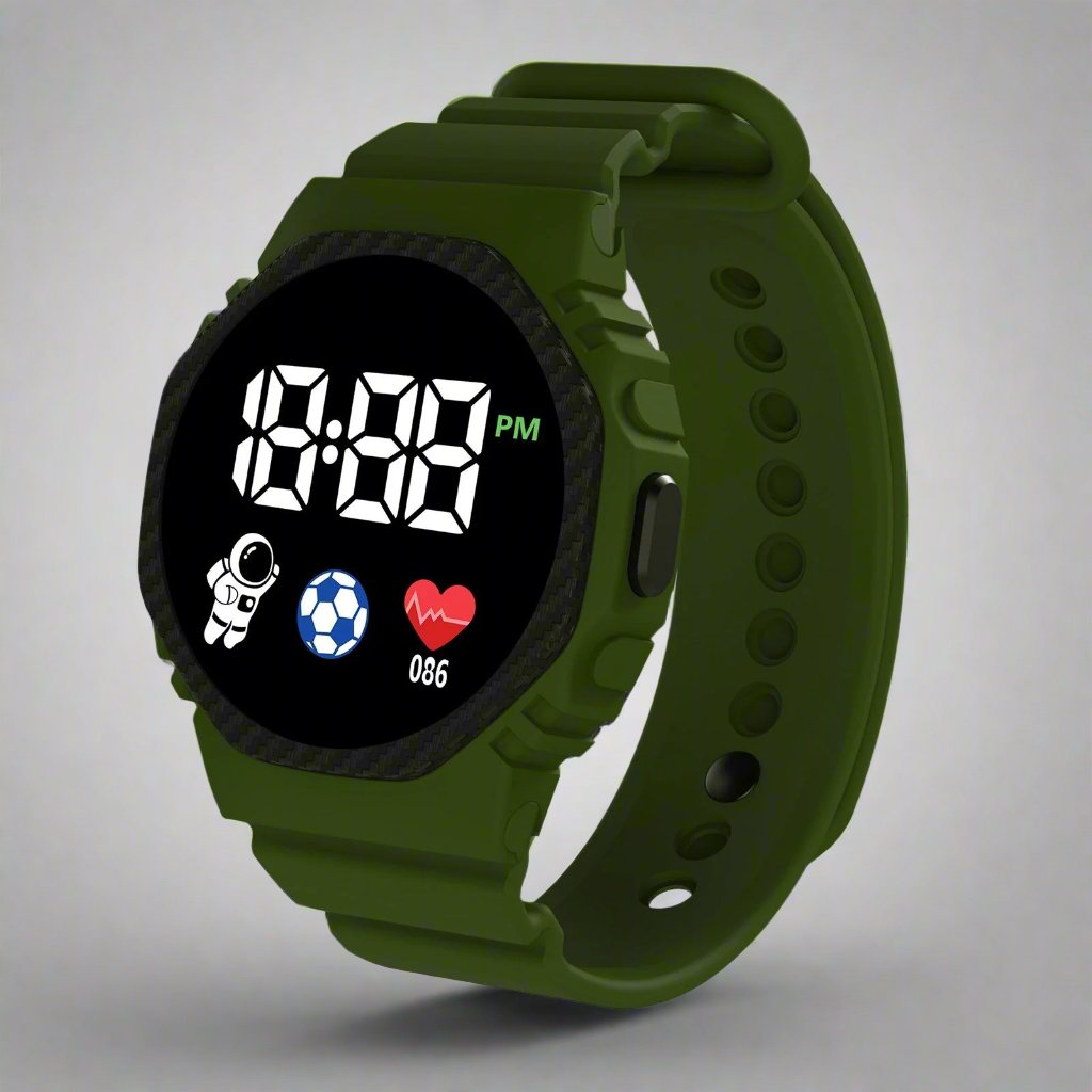 Reliable waterproof digital watch for kids, encourages outdoor adventure & active play.