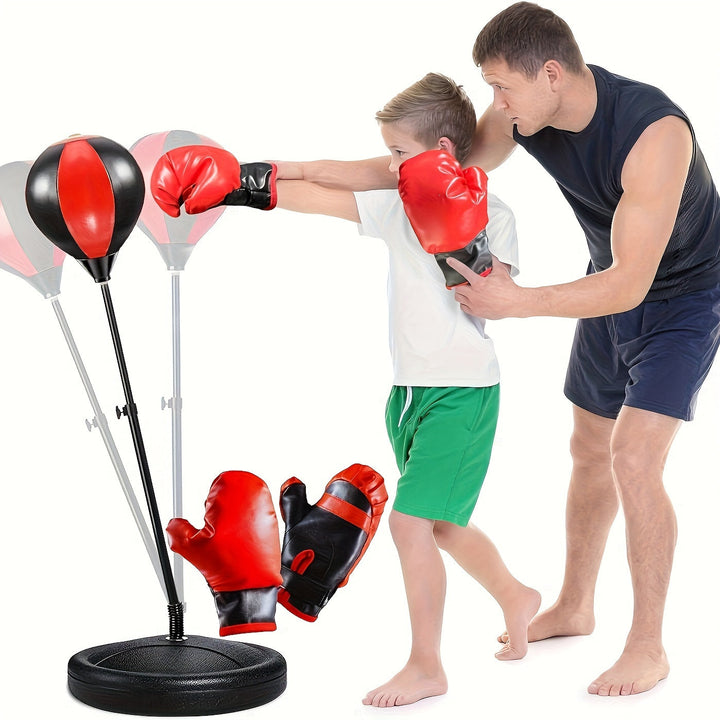 Adjustable kids' punching bag for youth boxing training. Develops coordination, fitness & active play skills.