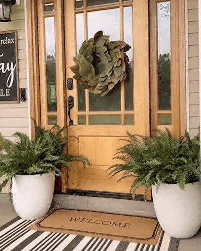 Lifelike, vibrant artificial Boston fern, UV-resistant, 18 lush branches, perfect for outdoor decor, low maintenance garden p