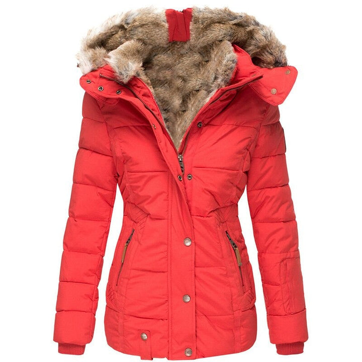 Warm & waterproof women's long winter coat with luxurious fur lining. Insulated outerwear for extreme cold weather.