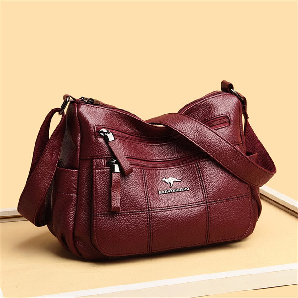 Stylish multi-color luxury leather shoulder bag for women, perfect for any outfit.