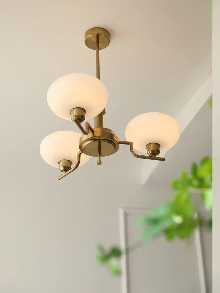 Medieval chandelier with Bauhaus style, featuring elegant details and multiple light fixtures, for home decor.