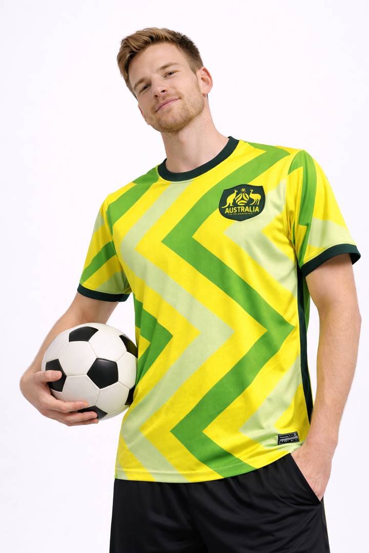 Men's Australia 2026 World Cup team jersey. Fan gear T-shirt for football and casual wear.