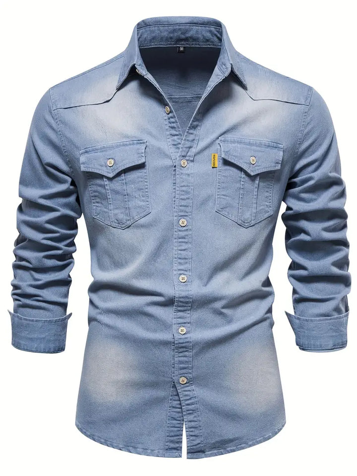 Men's casual long sleeve button-up shirt, a stylish and versatile classic for everyday wear.
