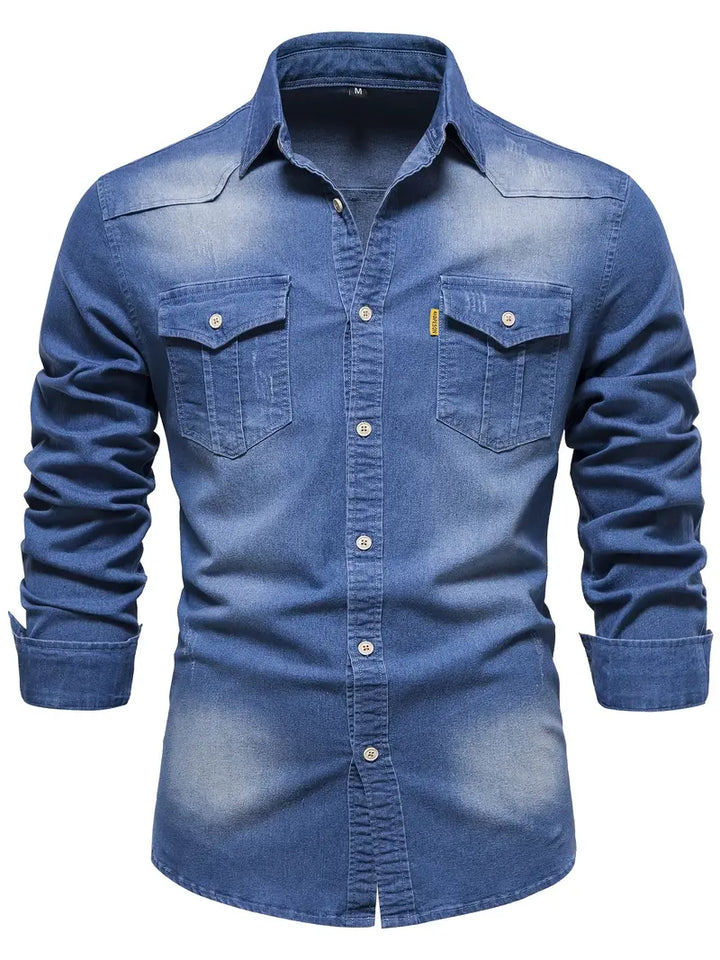 Stylish men's long sleeve button-up shirt, perfect for smart casual or everyday men's fashion.