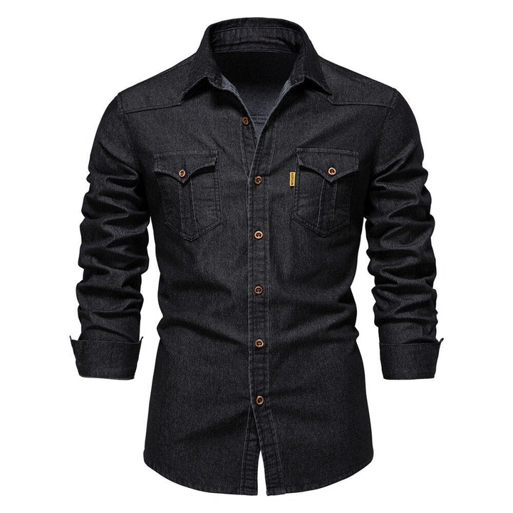 Classic men's long sleeve button-up shirt, versatile men's apparel for summer style & smart casual.