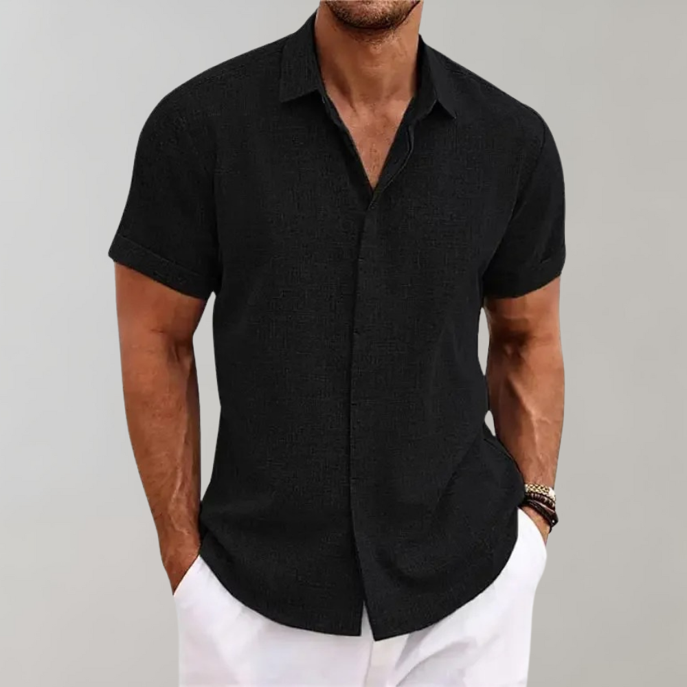 Stylish Harrison Men's Classic Polo Shirt with button collar & short sleeves, a men's fashion wardrobe essential.