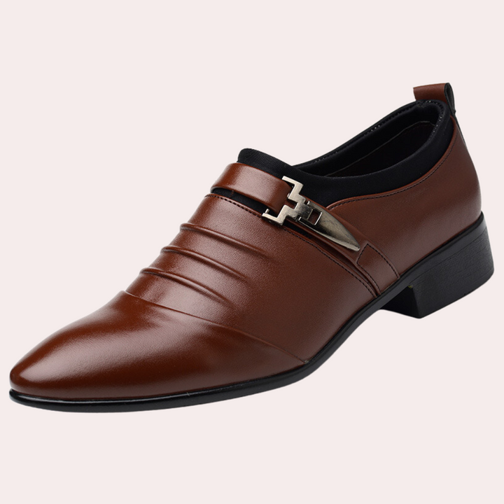 Comfortable men's slip-on loafers. Classic dress shoes for formal events, weddings, or smart casual outfits.