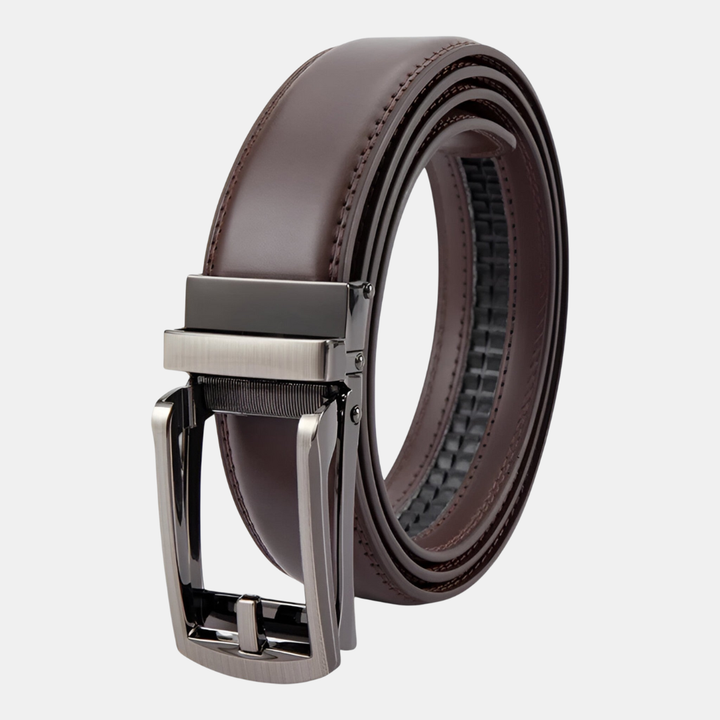Stylish men's cowhide leather dress belt, a timeless and durable accessory, ideal gift for men. Casual or formal.