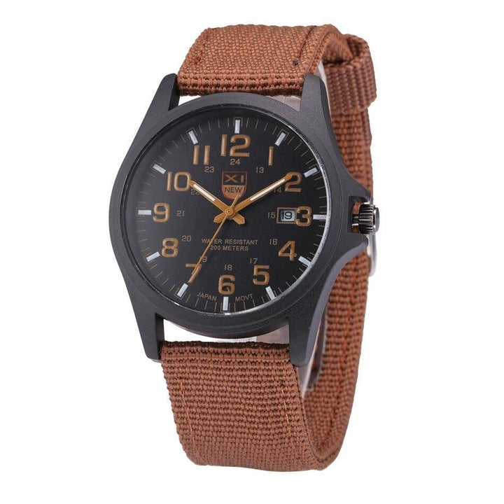 Adventure-ready men's watch, illuminated for low light, strong and waterproof design.