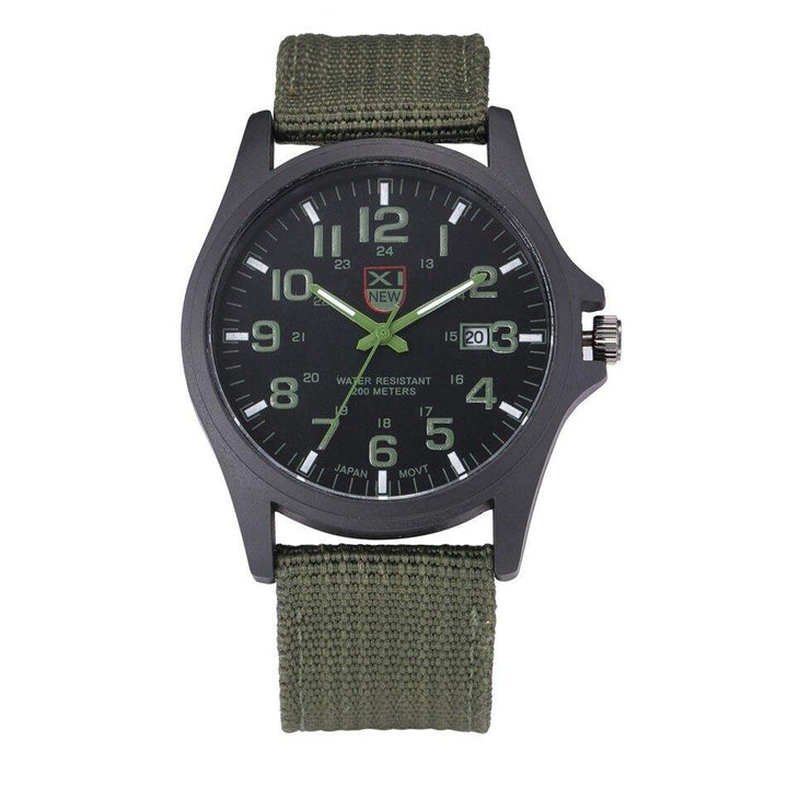 Illuminated outdoor watch for men, tactical design, durable and waterproof for all conditions.