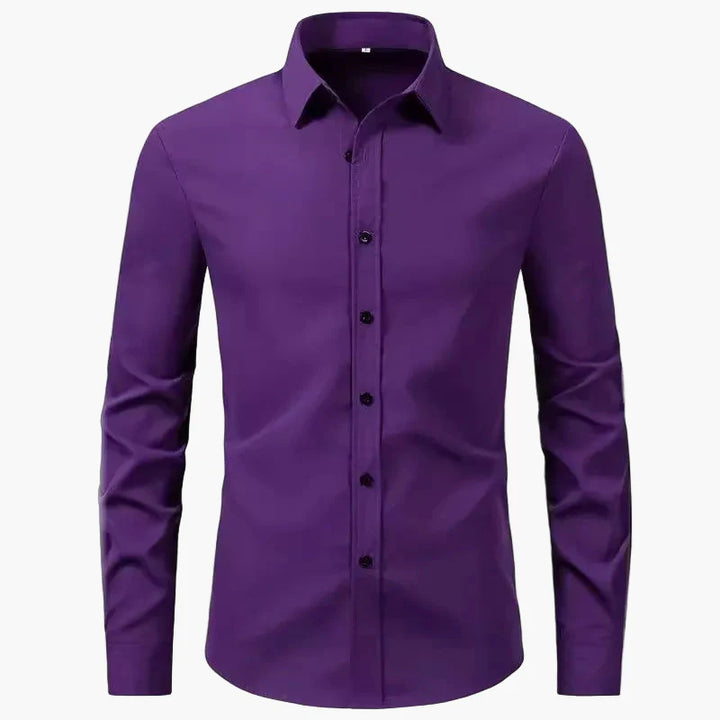 Men's long sleeve dress shirt. Classic button-up collared shirt for formal, business, or smart casual wear.
