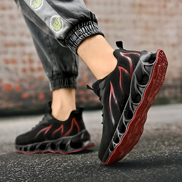 Athletic men's sneakers designed for plantar fasciitis and heel spurs, offering superior arch support.