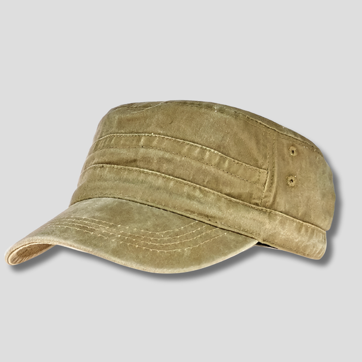 Warm men's army style beanie in dark blue, a classic military cap for winter and outdoor activities.